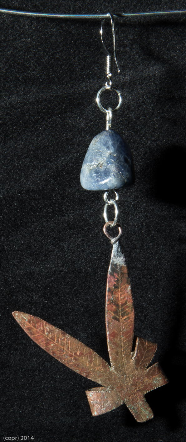 copper & sapphirer earring back